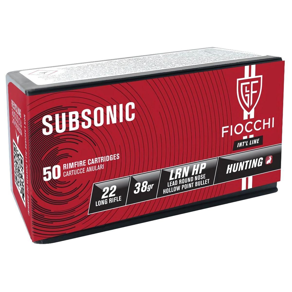 22 lr fiocchi subsonic lrn hp 38gr