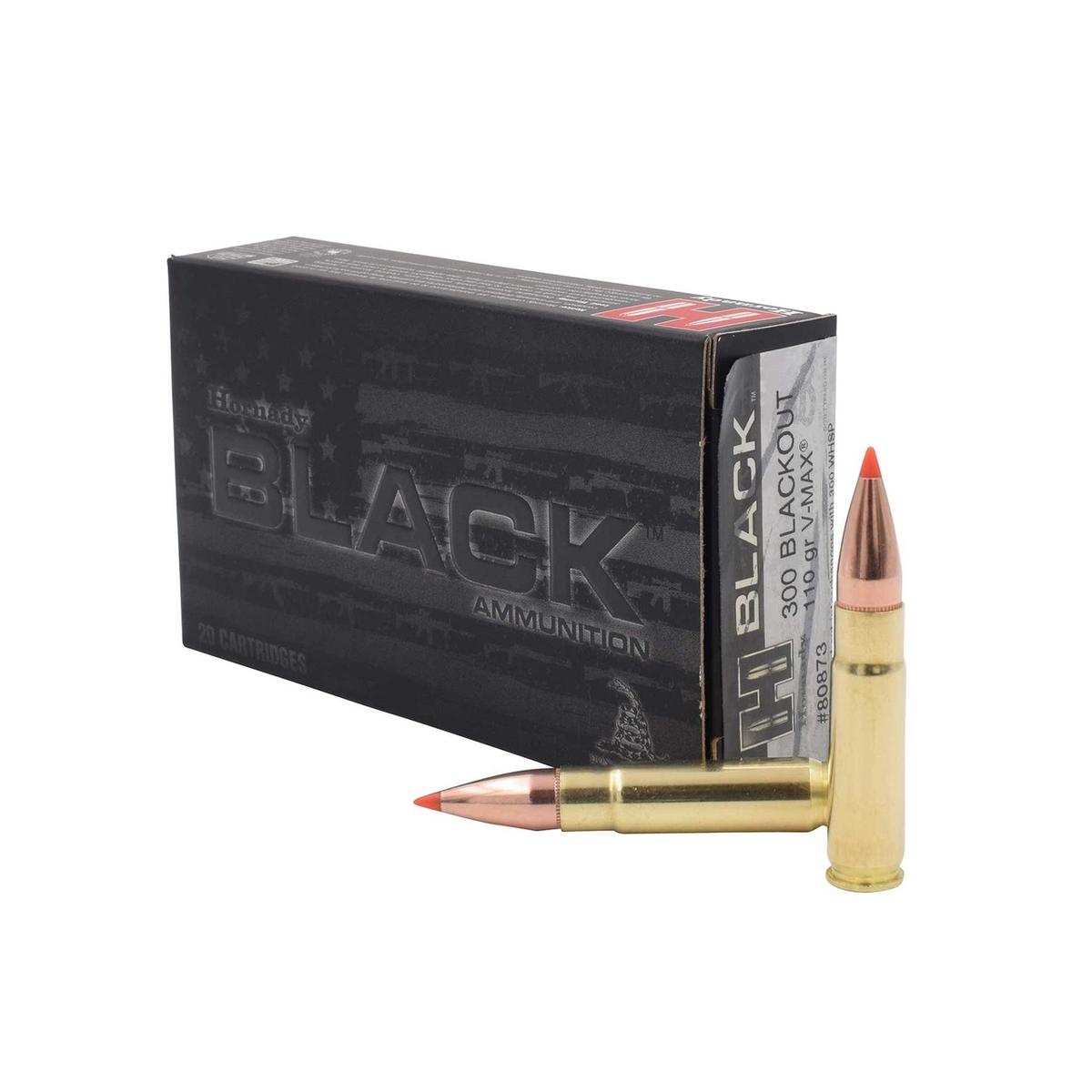 300 aac blackout hornady v max black 110gr 7 13g 80873