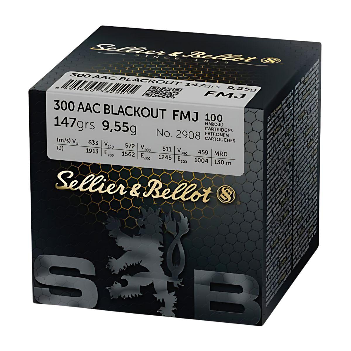 amunicja 300 aac blackout sellier bellot fmj 147gr 9 55g adr 1 4s un0012 op 100szt