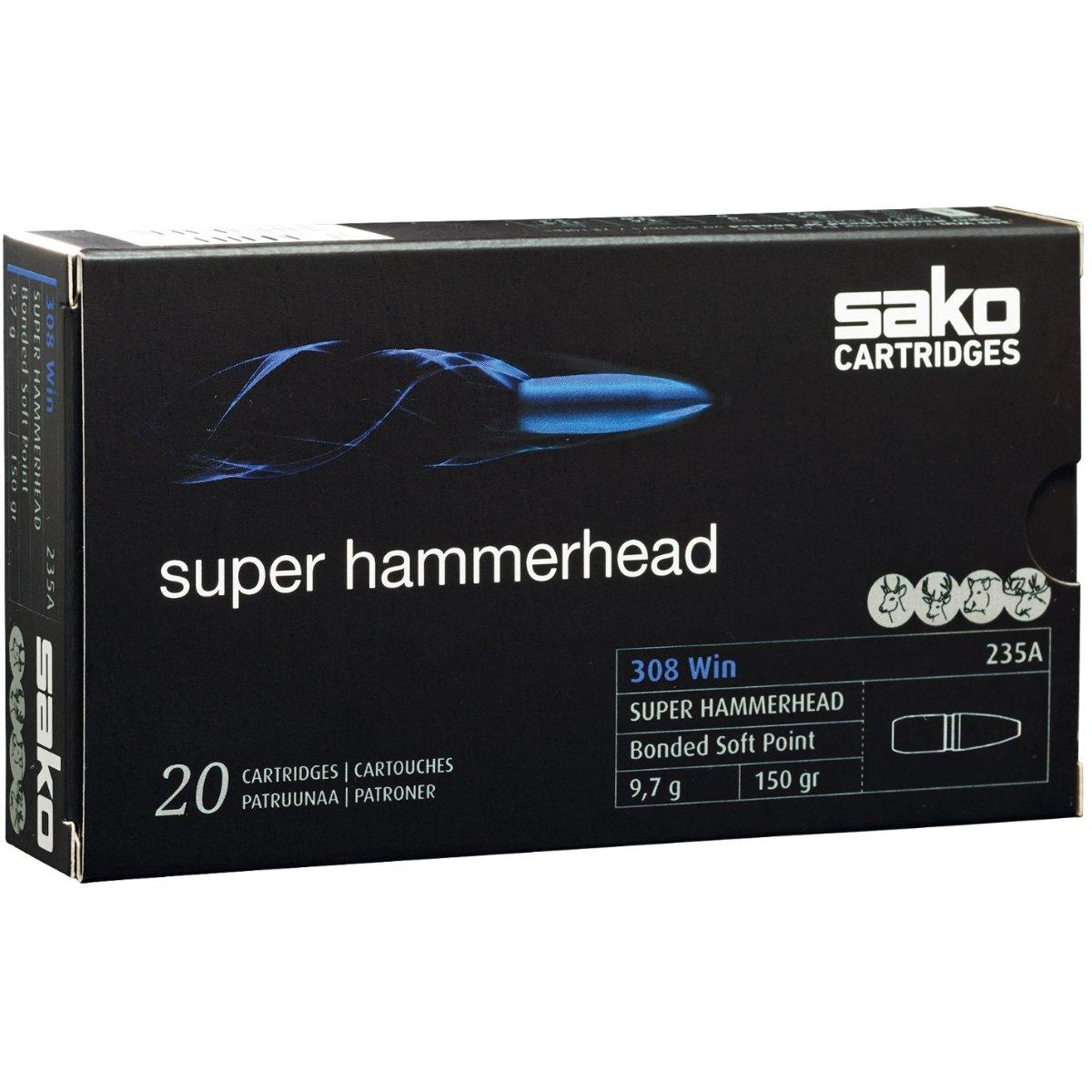 amunicja 308 win sako bonded soft point super hammerhead 150gr 9 7g 235a adr 1 4s un0012 op 20szt