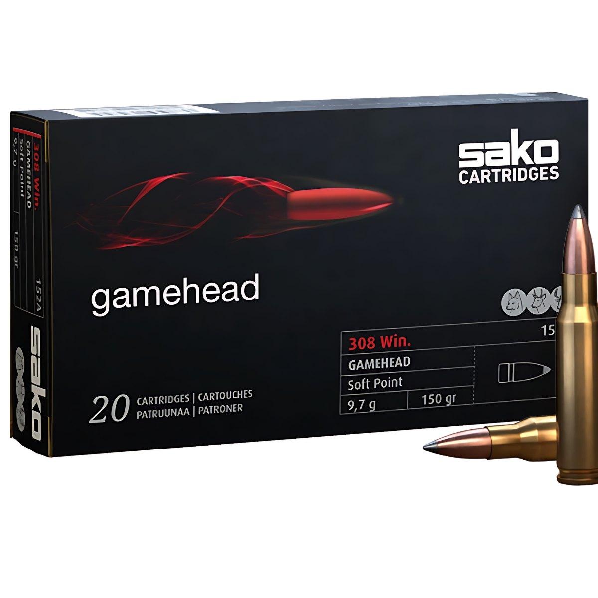 amunicja 308 win sako soft point boat tail gamehead 150gr 9 7g 152a adr 1 4s un0012 op 20szt