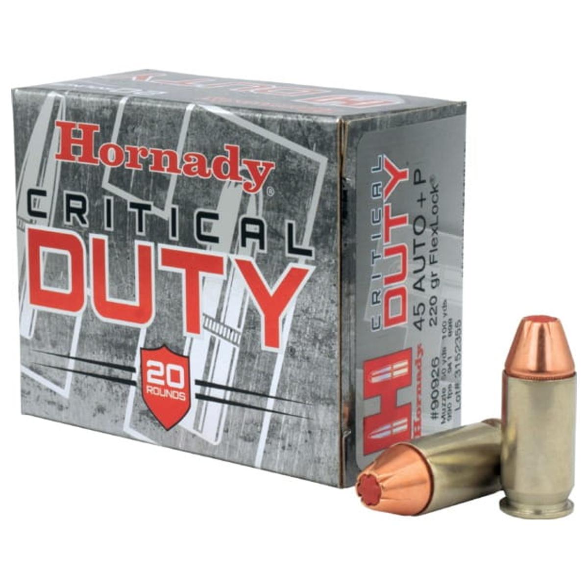 hornady p flexlock critical duty 45 acp 220gr 90926
