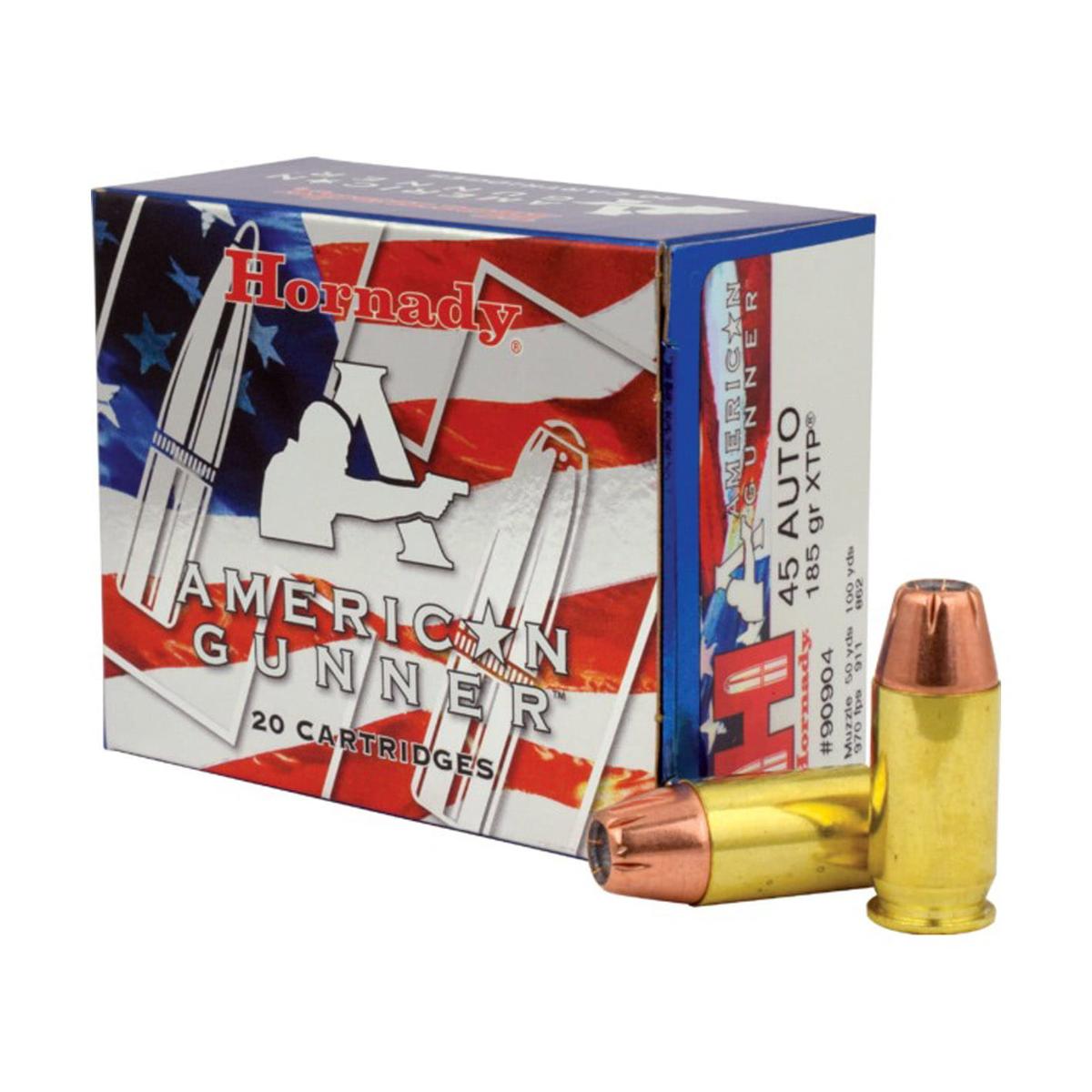 hornady xtp american gunner 45 acp 185gr 90904