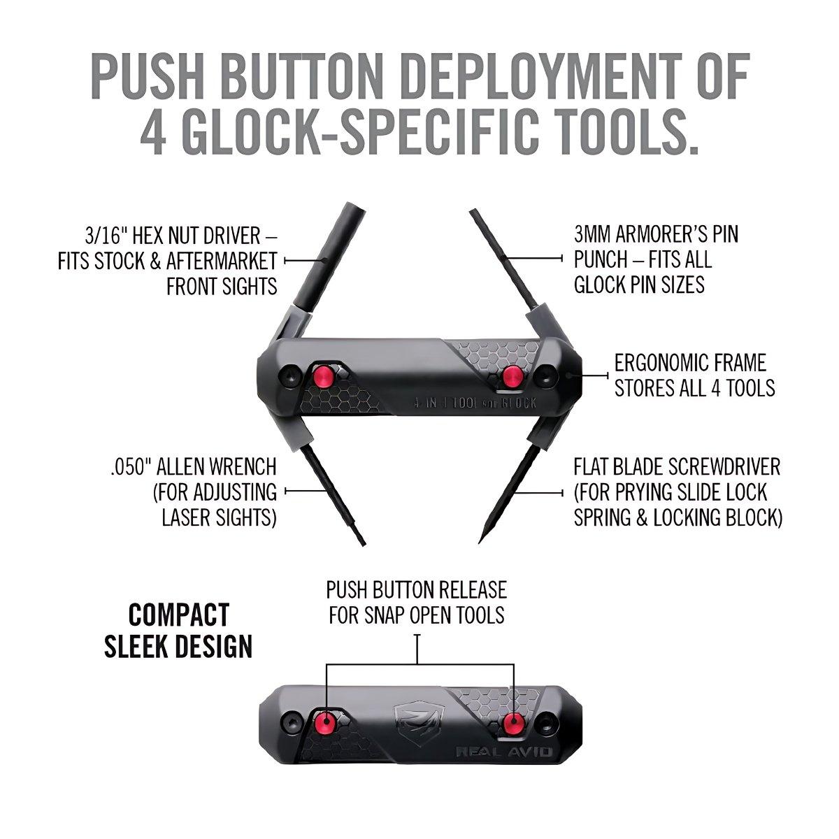 real avid przyrzad 4 in 1 tool do pistoletow glock czarny avglock41
