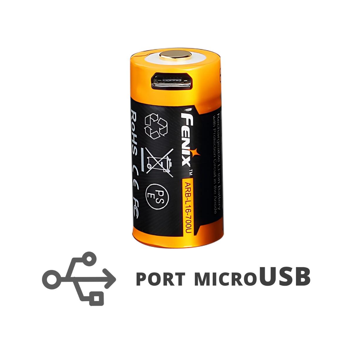 fenix akumulator usb 16340 rcr123 700mah arb l16 700up