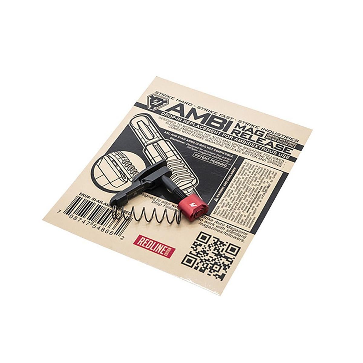 strike industries obustronny zwalniacz magazynka ambi mag release do platformy ar 15 czerwony si ar ambi mr red