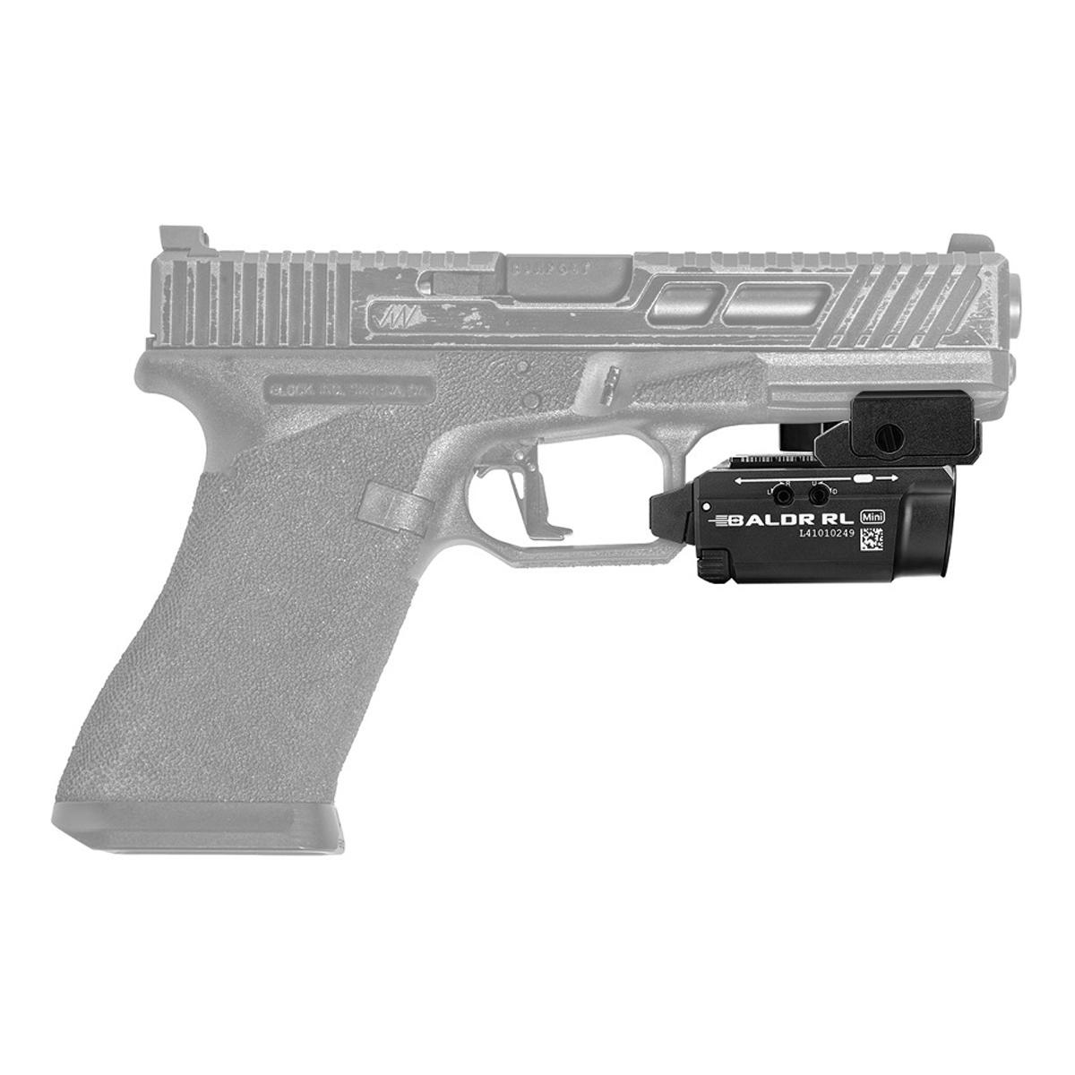 olight latarka pistoletowa z czerwonym celownikiem laserowym baldr mini black rl 600 lumenow czarna
