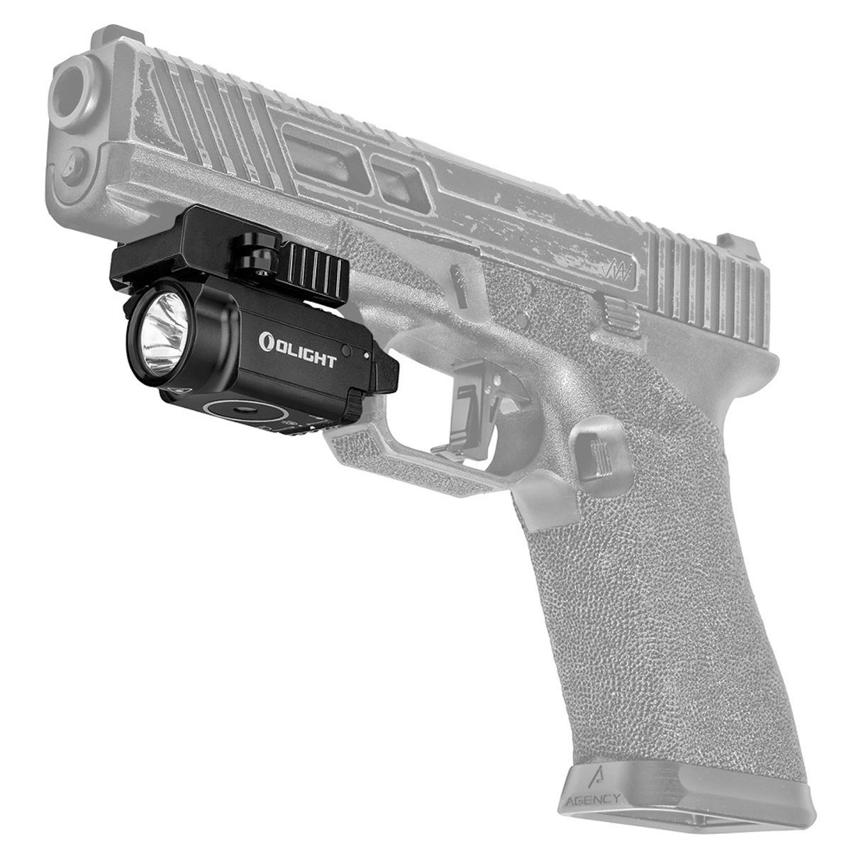 olight latarka pistoletowa z czerwonym celownikiem laserowym baldr mini black rl 600 lumenow czarna