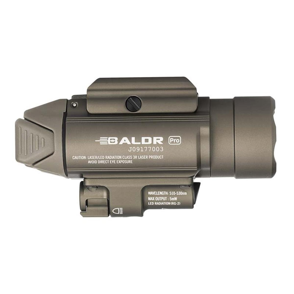 olight latarka pistoletowa z zielonym celownikiem laserowym baldr pro 1350 lumenow desert tan