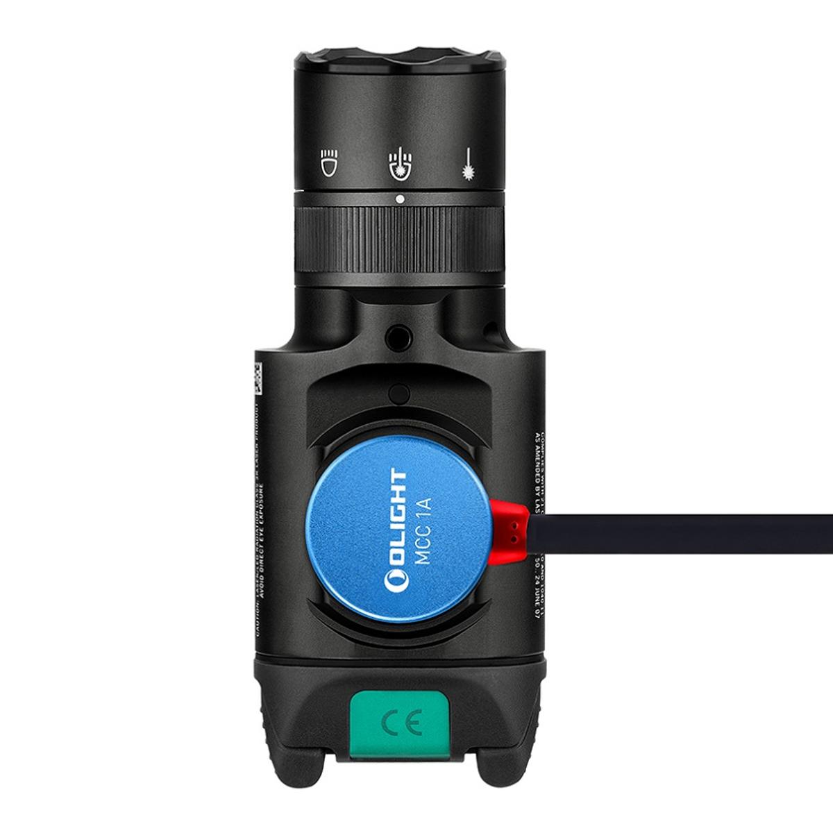 olight latarka pistoletowa z zielonym celownikiem laserowym baldr pro r 1350 lumenow czarna