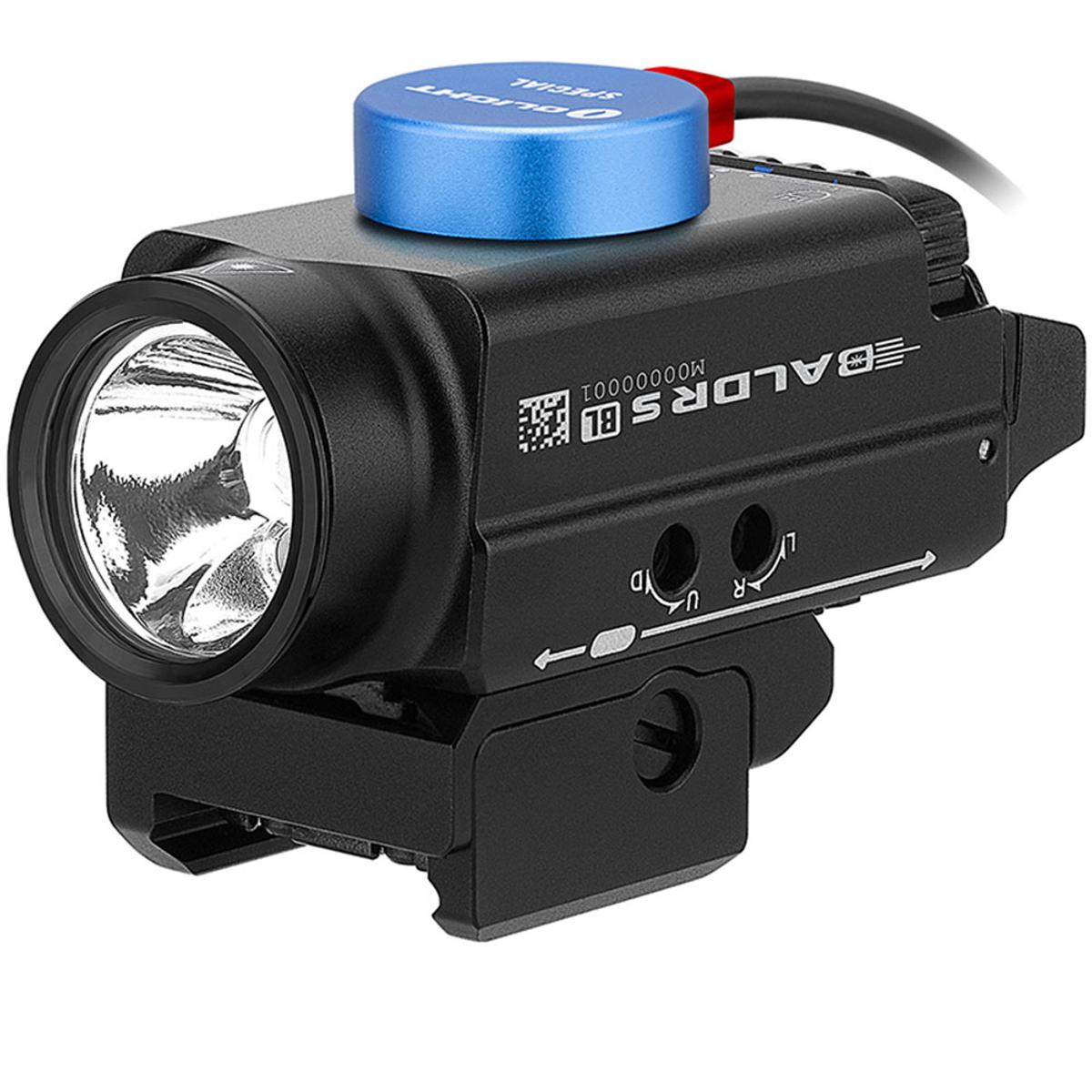 olight latarka pistoletowa z niebieskim celownikiem laserowym baldr s cool white 800 lumenow czarna