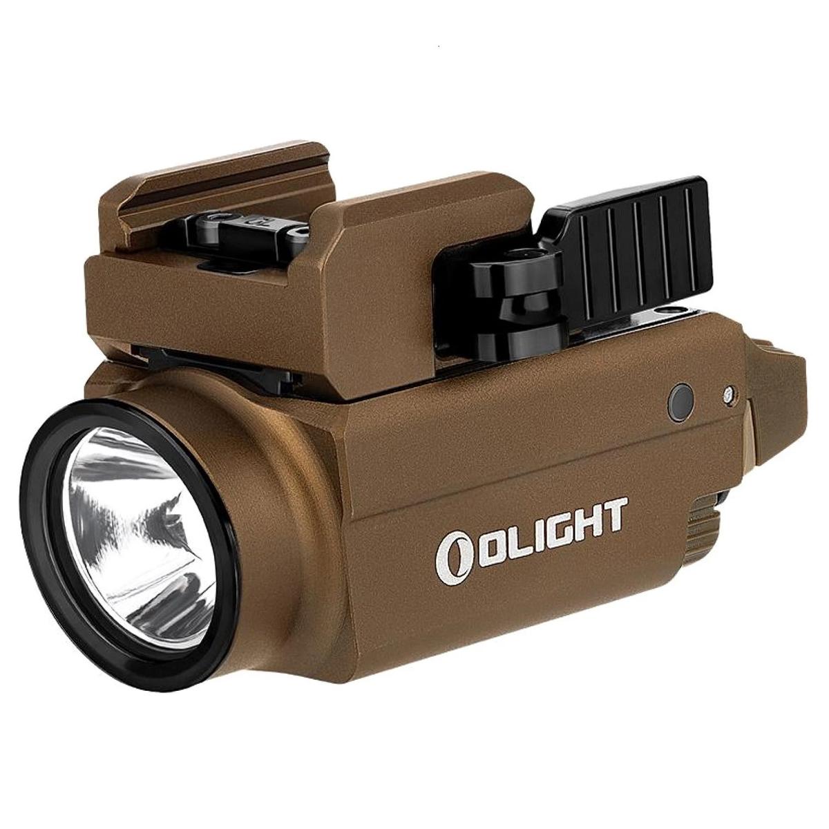 olight latarka pistoletowa z niebieskim celownikiem laserowym baldr s cool white 800 lumenow desert tan