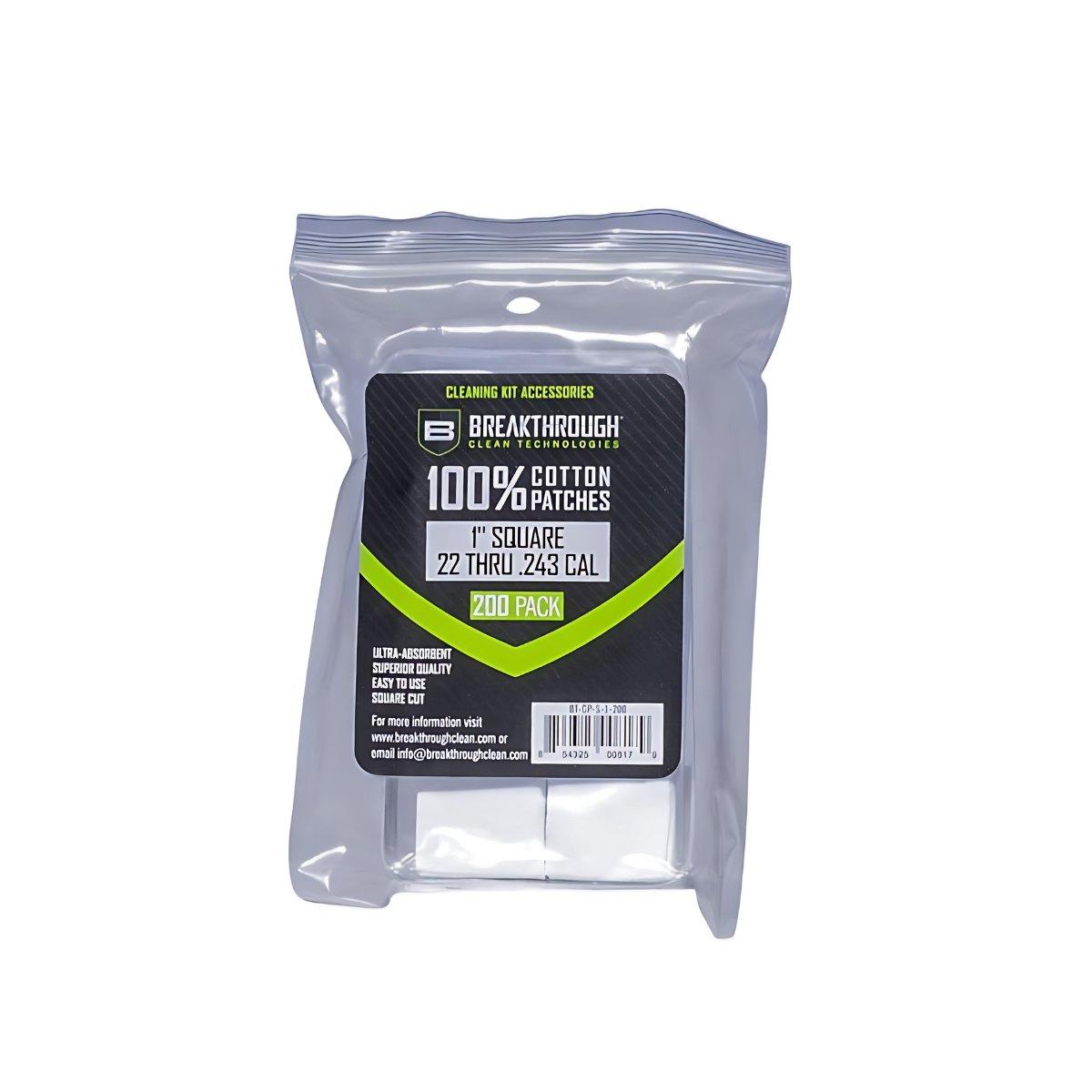 breakthrough szmatki bawelniane do wyciorow clean 1 kaliber 22 do 243 pakowane po 200 sztuk