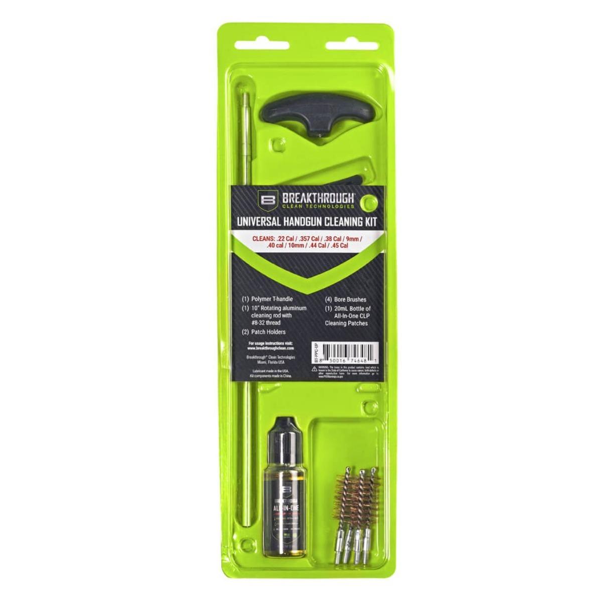 breakthrough zestaw do czyszczenia broni krotkiej universal handgun cleaning kit bt ppc up