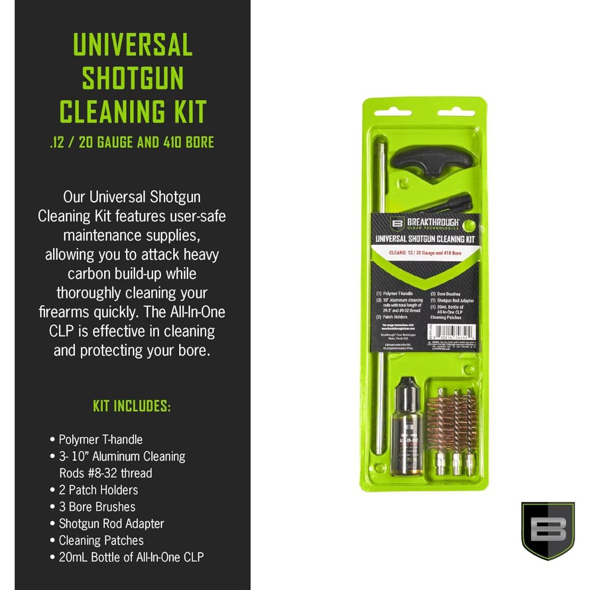 breakthrough zestaw do czyszczenia strzelby universal shotgun cleaning kit bt ppc usg