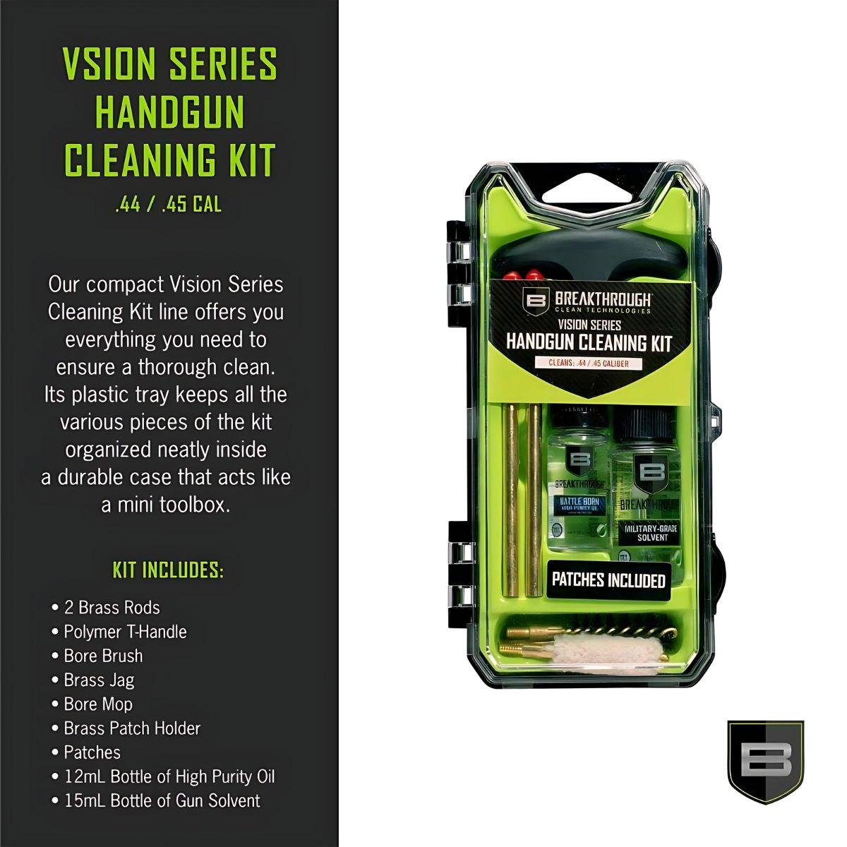 breakthrough zestaw do czyszczenia broni krotkiej vision series pistol cleaning kit bt ecc 44 45