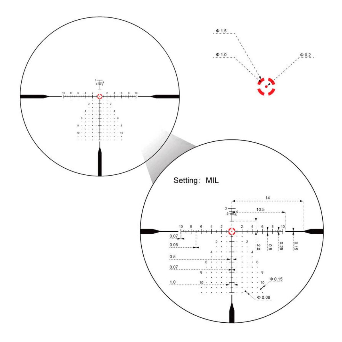 vector optics luneta celownicza continental x10 1 10x28 ed ctr 34 mm blk scff 47