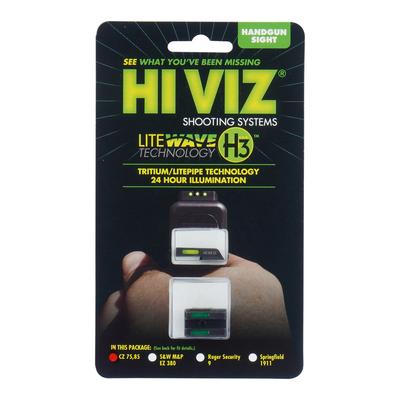 hiviz trytowo swiatlowodowe przyrzady celownicze litewave h3 cz 75 85 zielone biala obwodka czn321