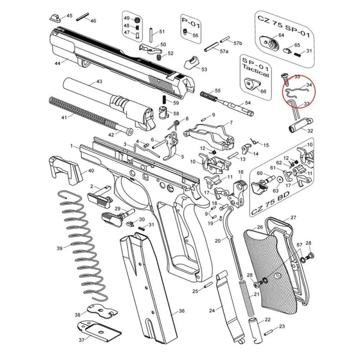 eemann tech sprezyna szyny spustowej competition 15  cz75 cz85 shadow 2 et 131201