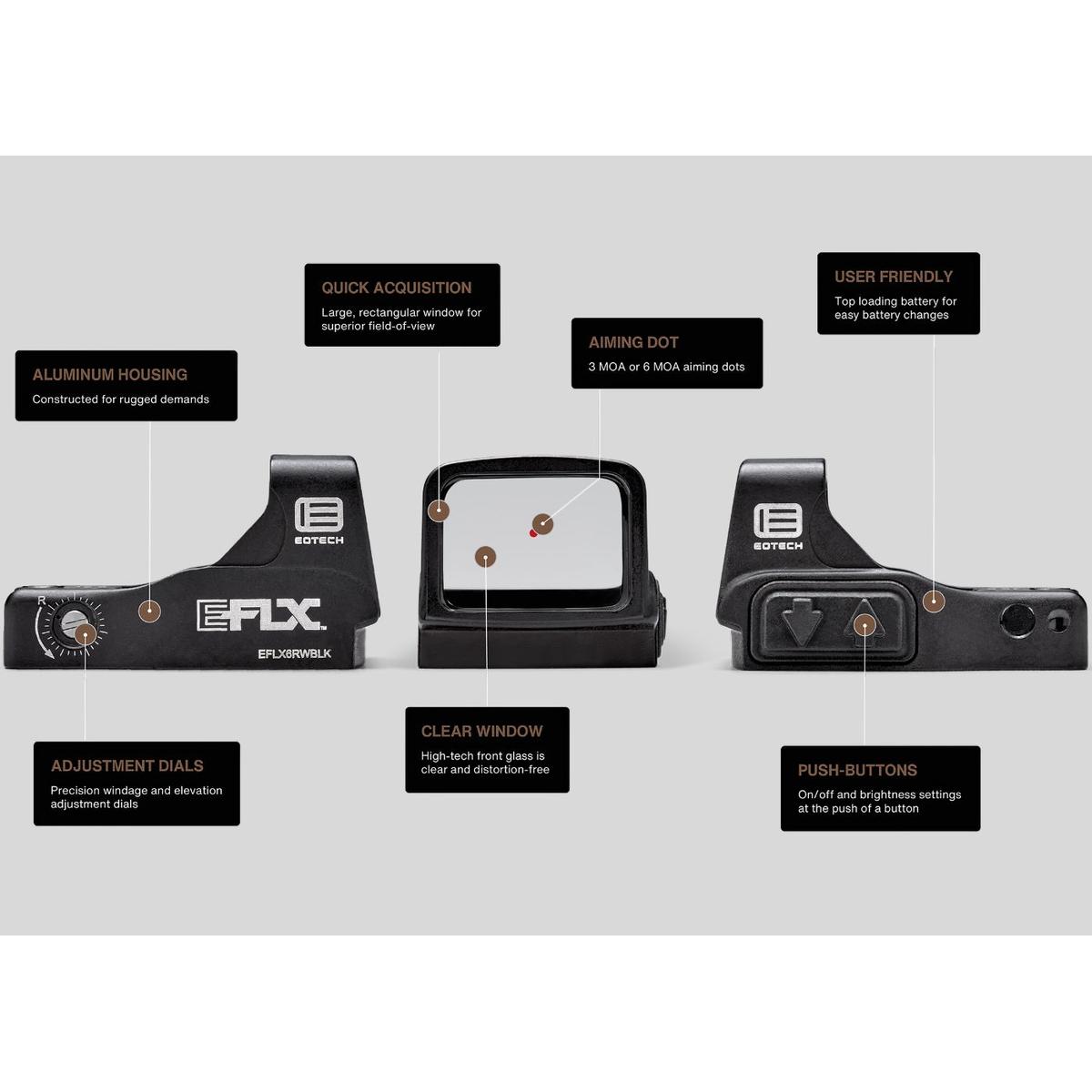 eotech kolimator pistolety eflx 6 moa czarny