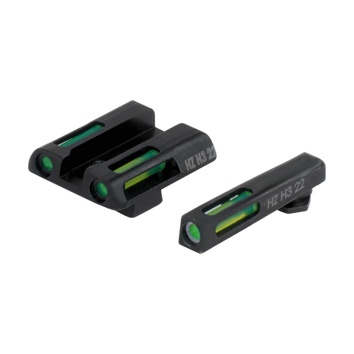 hiviz trytowo swiatlowodowe przyrzady celownicze litewave h3 glock 42 43 zielone biala obwodka gln321