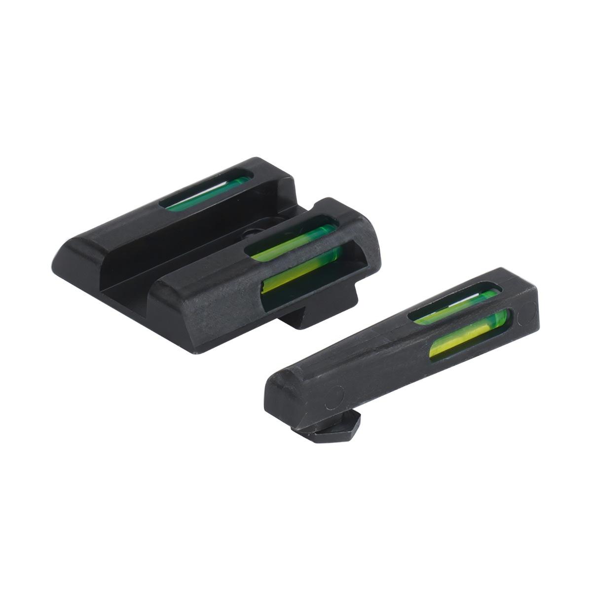 hiviz trytowo swiatlowodowe przyrzady celownicze litewave h3 glock 42 43 zielone biala obwodka gln321