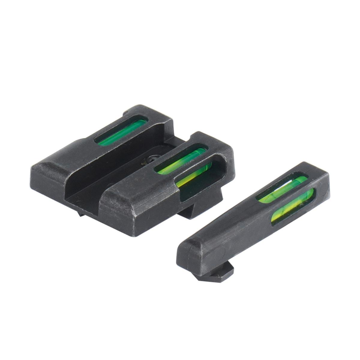 hiviz trytowo swiatlowodowe przyrzady celownicze litewave h3 glock zielone biala obwodka gln325