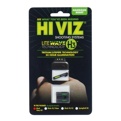 hiviz trytowo swiatlowodowe przyrzady celownicze litewave h3 glock zielone biala obwodka gln325