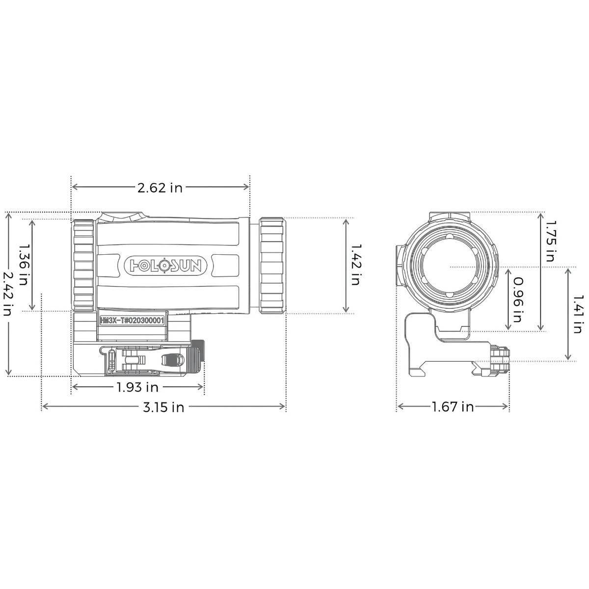 holosun powiekszalnik hm3xt 3xmagnifier montaz flip qd