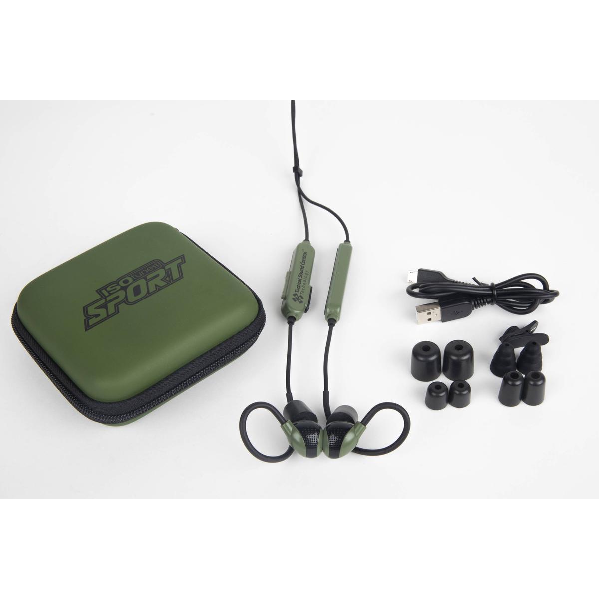 isotunes zatyczki aktywne do uszu advance z bluetooth oliwkowo czarne it 36