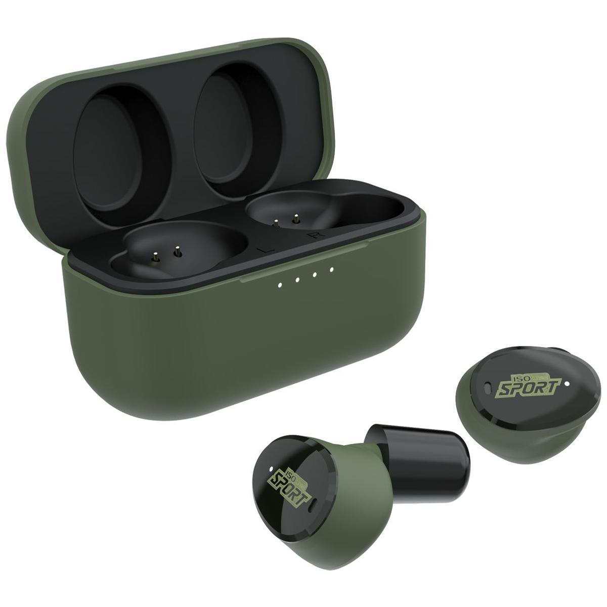 isotunes zatyczki aktywne do uszu caliber oliwkowo czarne it 18