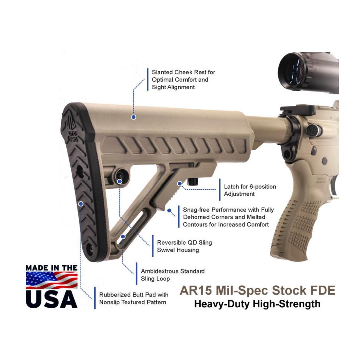 utg leapers kolba pro ar15 ops ready s2 mil spec fde rbus2bms