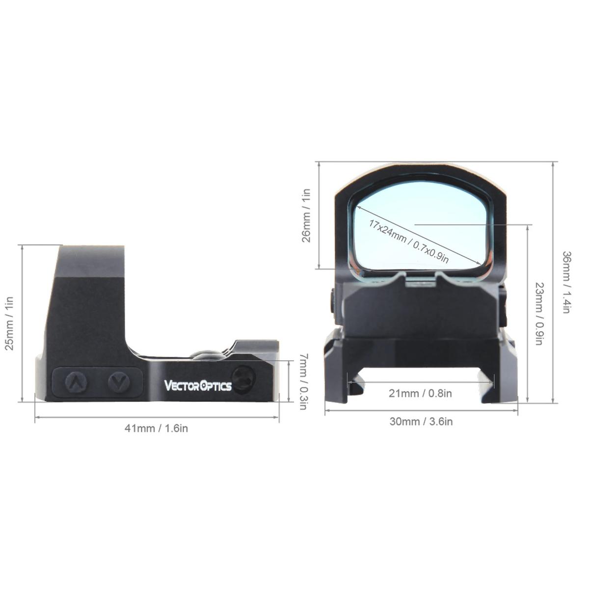 vector optics kolimator otwarty frenzy s 1x17x24 sas mag rms picatinny scrd 62