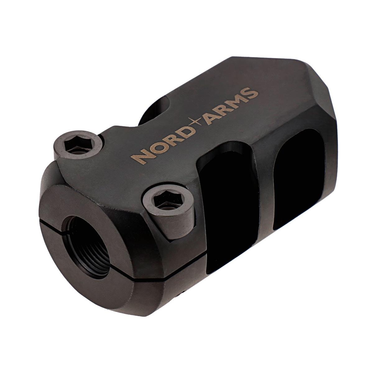 nord arms kompensator odrzutu do ar15 zaciskany na gwint 1 2x28 tpi 35 mm na mb223 35c