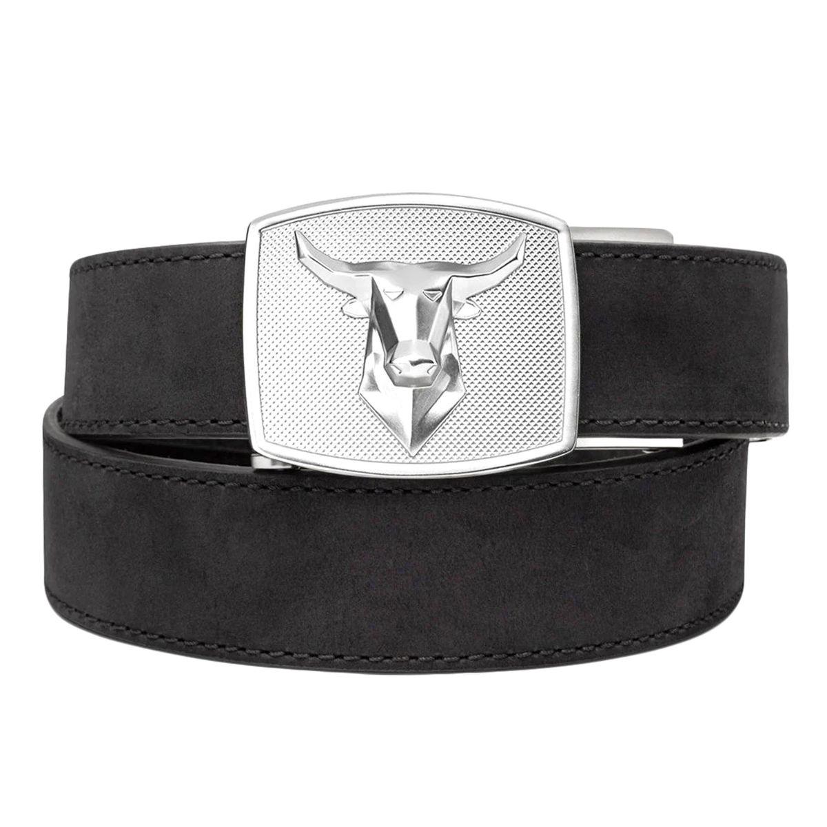 kore pas essentials bull buckle black buffalo leather gun belt