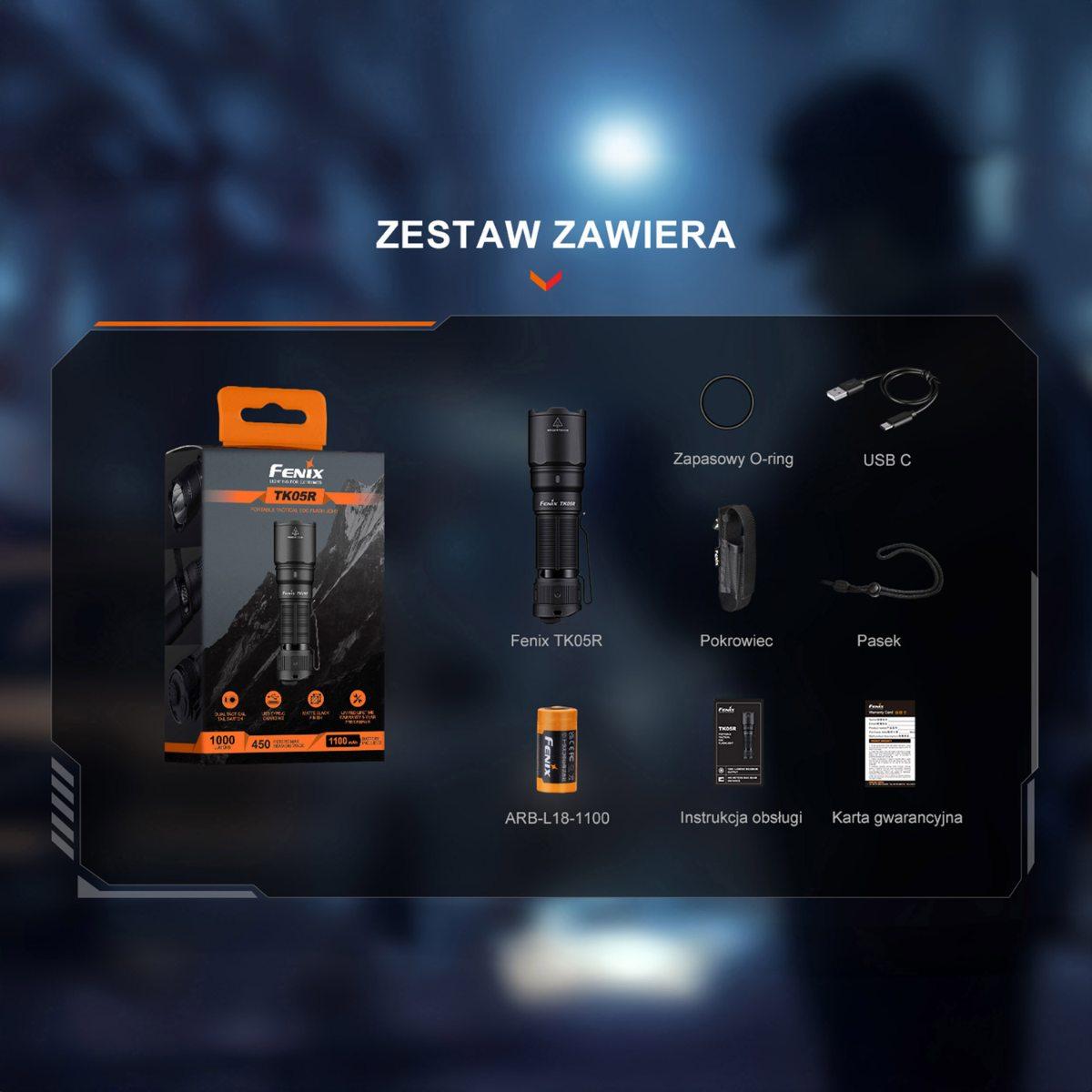 fenix latarka taktyczna 1000 lumenow tk05r