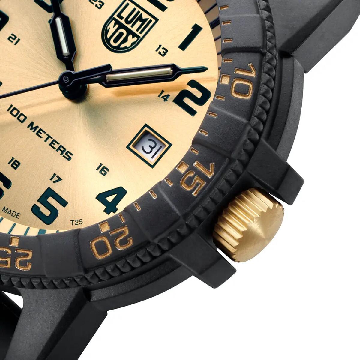 luminox zegarek leatherback sea turtle giant 0320 series gold dial xs 0325 gp