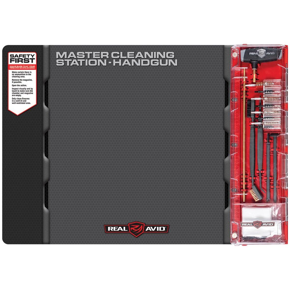 real avid zestaw do czyszczenia z mata master cleaning station handgun avmcs p