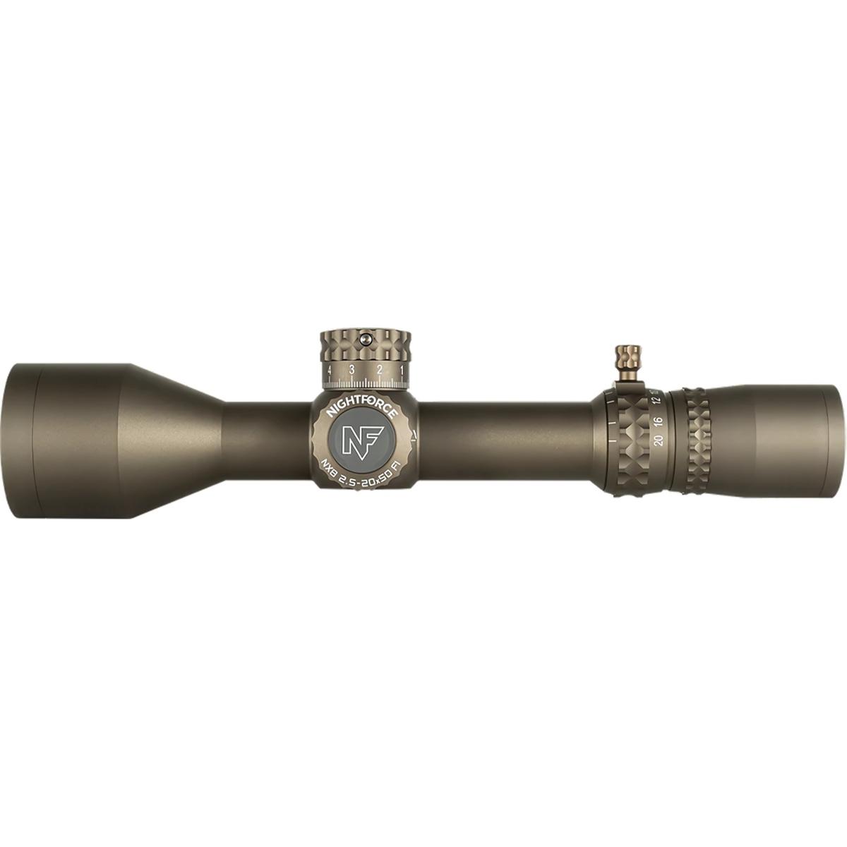 nightforce luneta nx8 2 5 20x50 f1 mil xt 0 1 mil rad dark earth c665