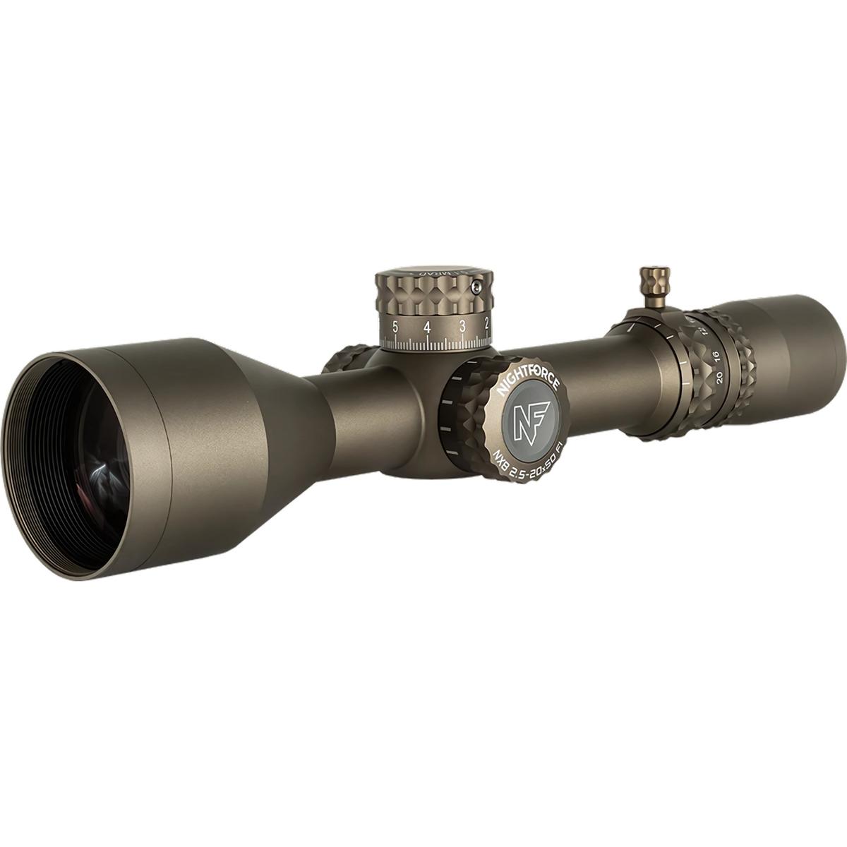 nightforce luneta nx8 2 5 20x50 f1 mil xt 0 1 mil rad dark earth c665