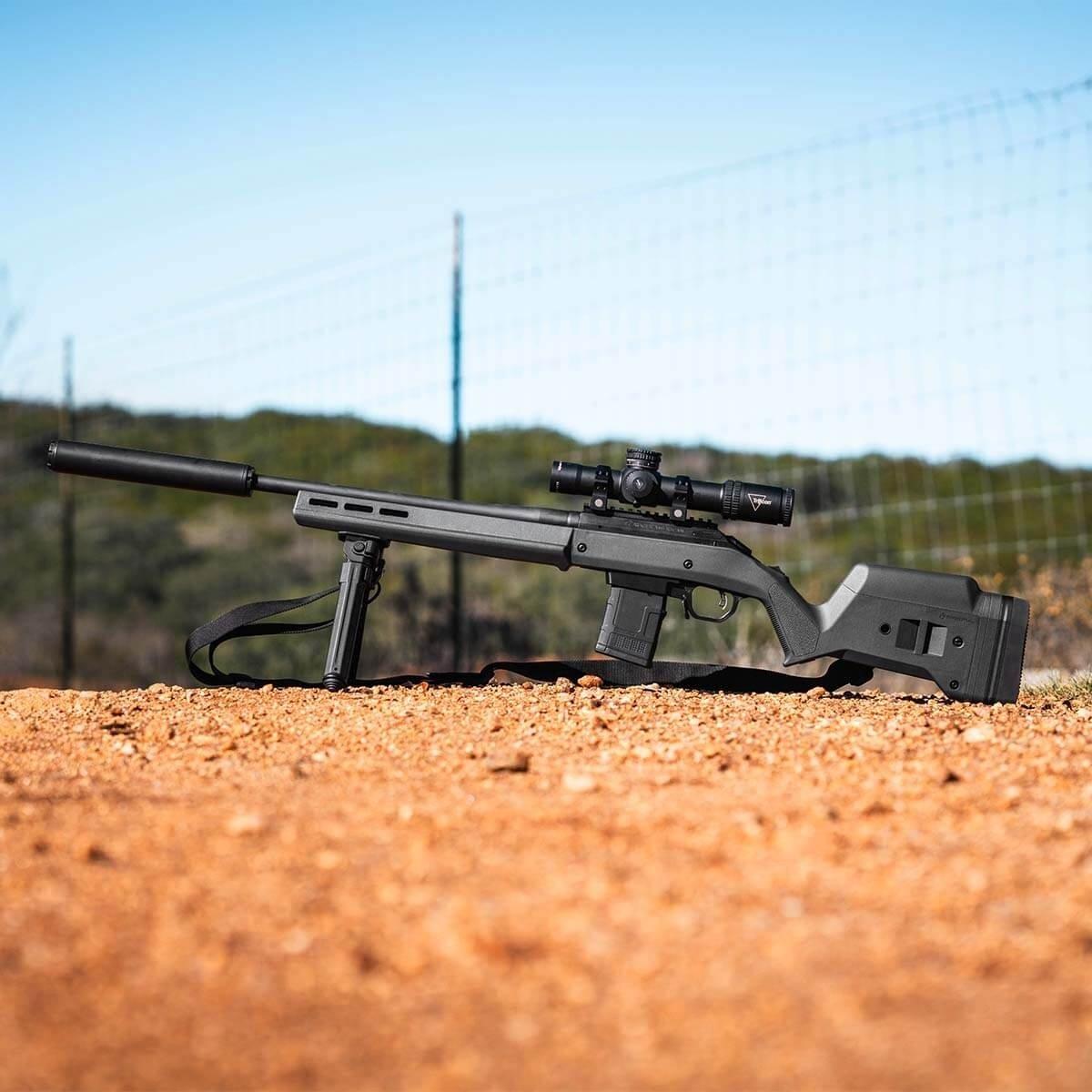 magpul kolba z gniazdem magazynka i szyna m lok do ruger hunter american stock short action czarna mag1207