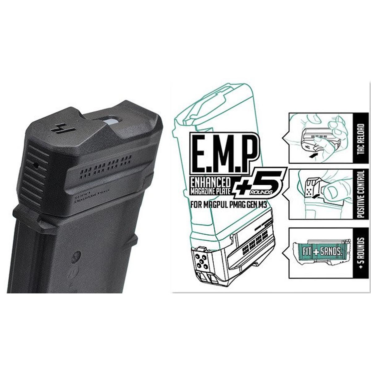 strike industries stopka magazynka enhanced magazine plate 5 pmag m3 czarny si emp 5 fde