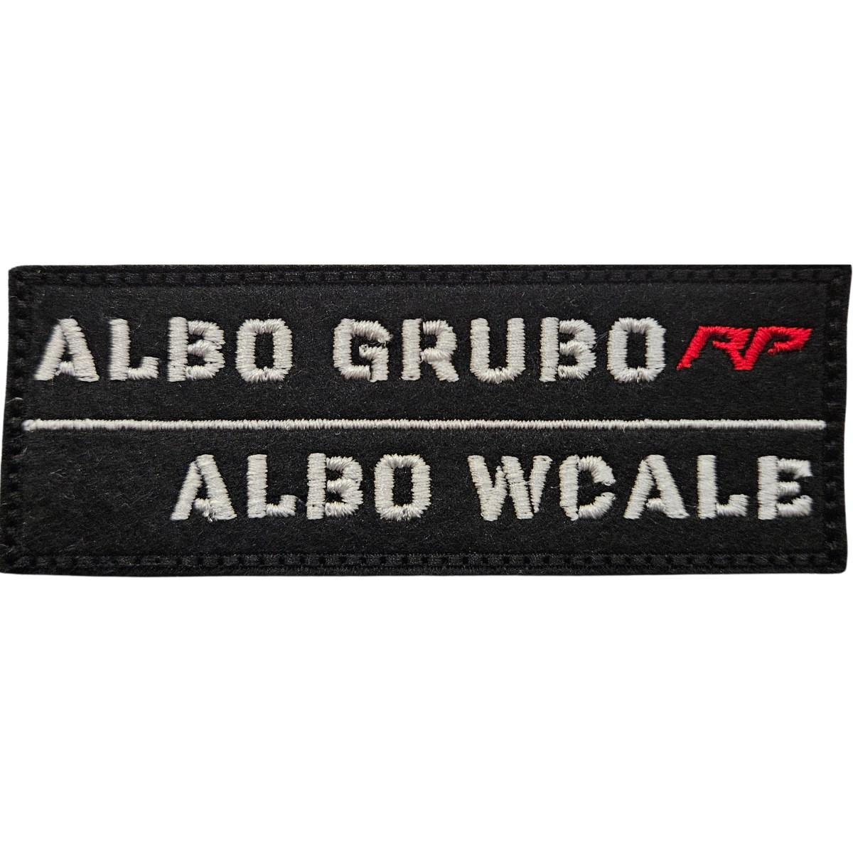 patch naszywka rp z haftowanym logo napis albo grubo albo wcale rzep