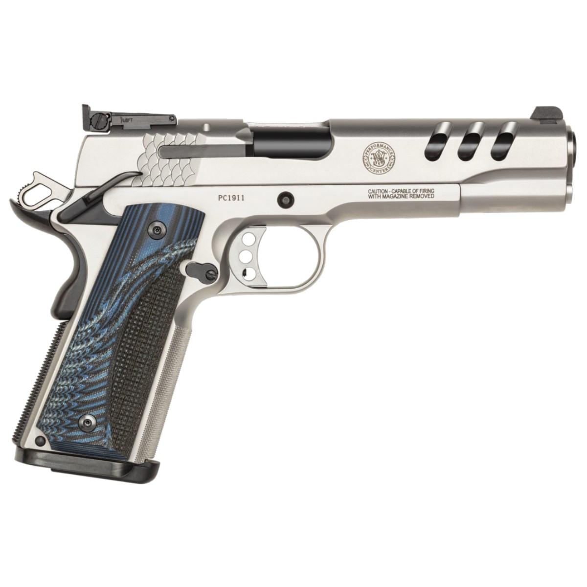 smith wesson performance center sw1911 5 blue grip 170343