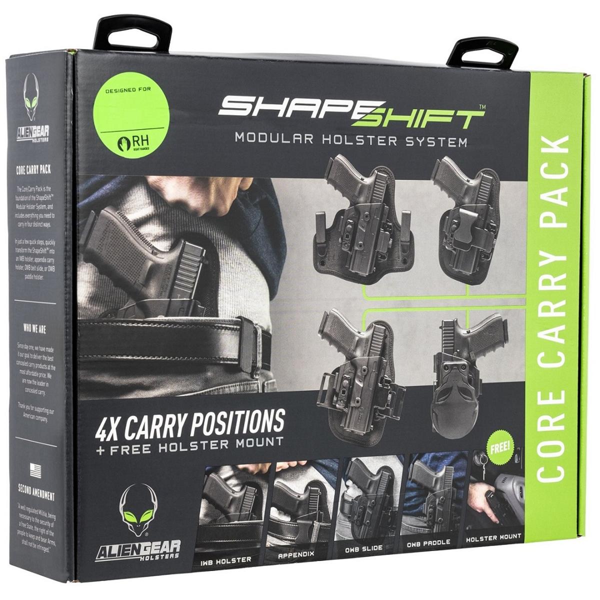 alien gear holsters zestaw kabur do pistoletu glock 17 22 31 shapeshift core carry pack prawa