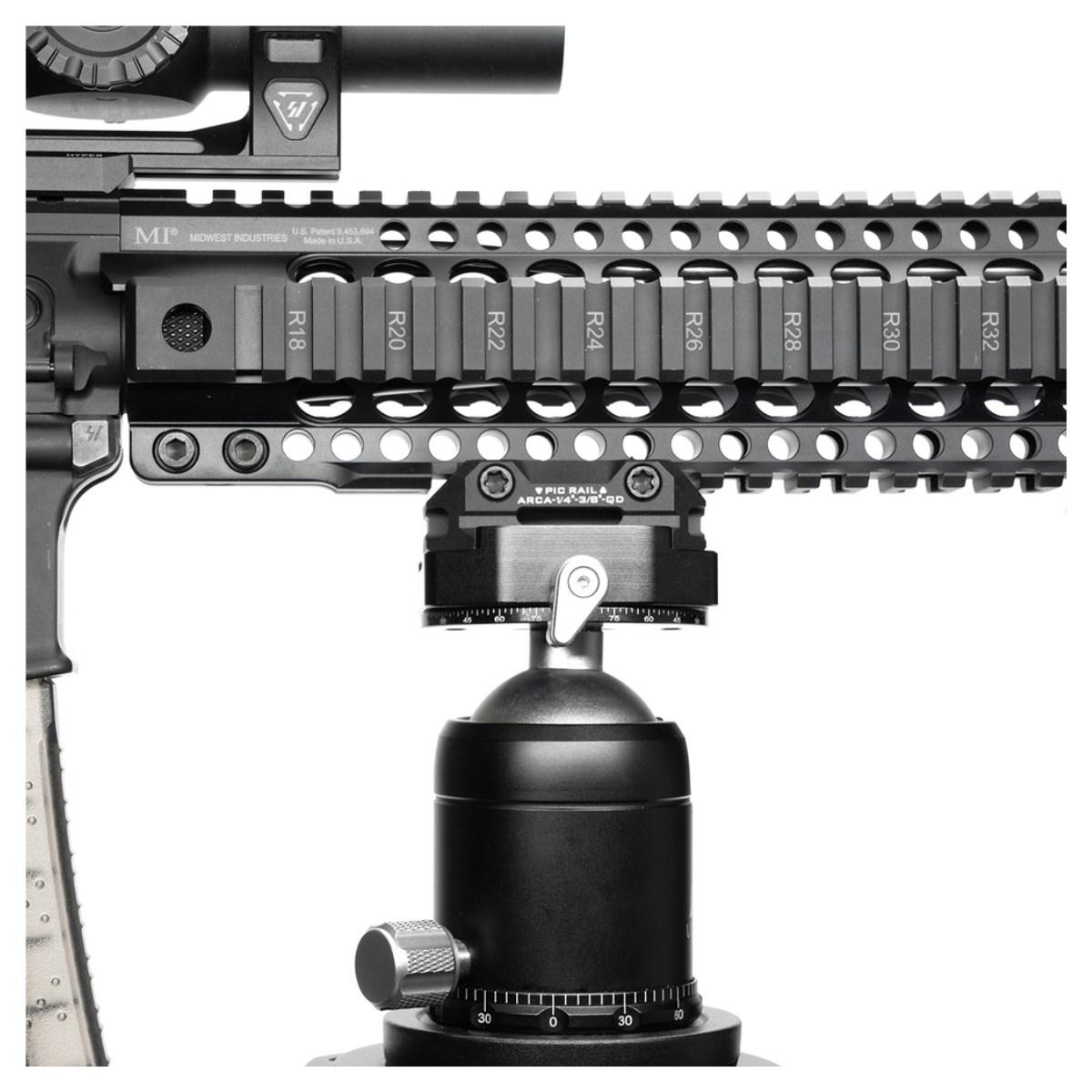 strike industries adapter dla picatinny arca oraz 1 4 i 3 8 qd sling si arca tri pada bk