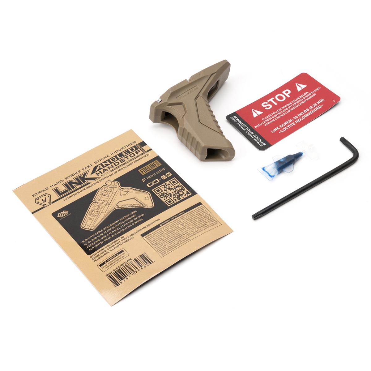 strike industries chwyt link angled handstop with cable management system m lok keymod fde si ar hsfg fde