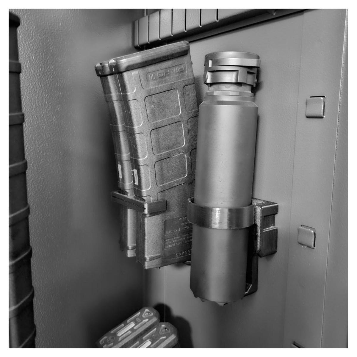 mp silencer holder uchwyt magnetyczny na tlumik 50 mm szary