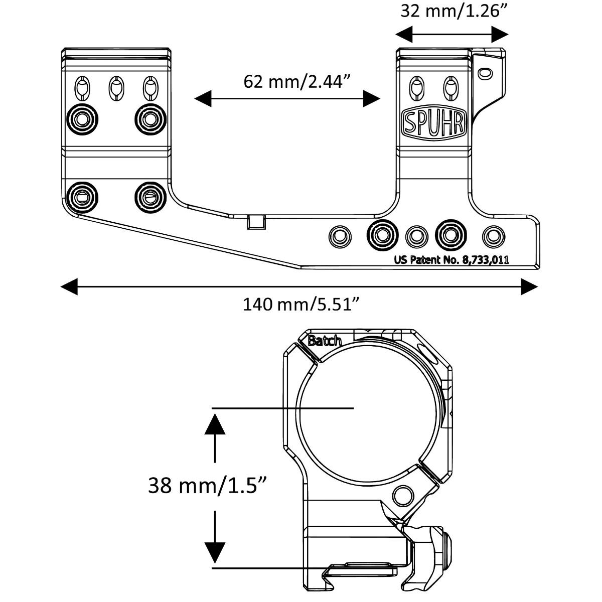 spuhr montaz pod optyke 34mm 0 moa sp 4022c