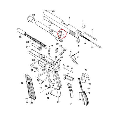 eemann tech sworzen lacznika lufy 1911 2011 srebrny et 112360